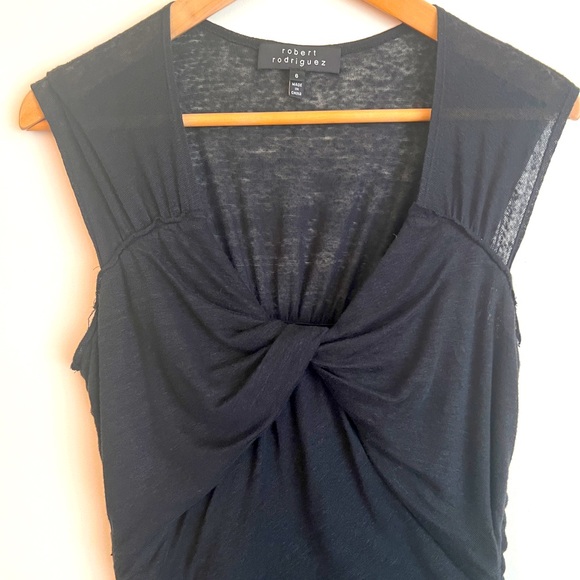 Black ROBERT RODRIGUEZ Dress sz 6- 100% linen - Picture 1 of 9